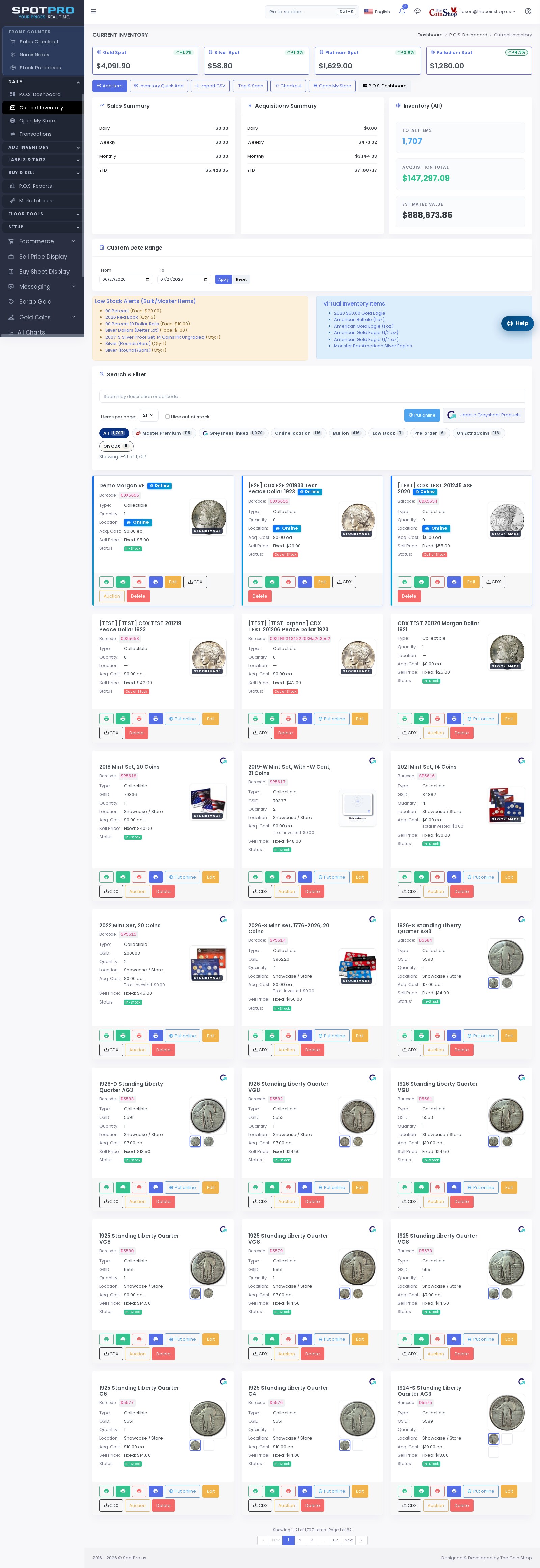 Shop inventory