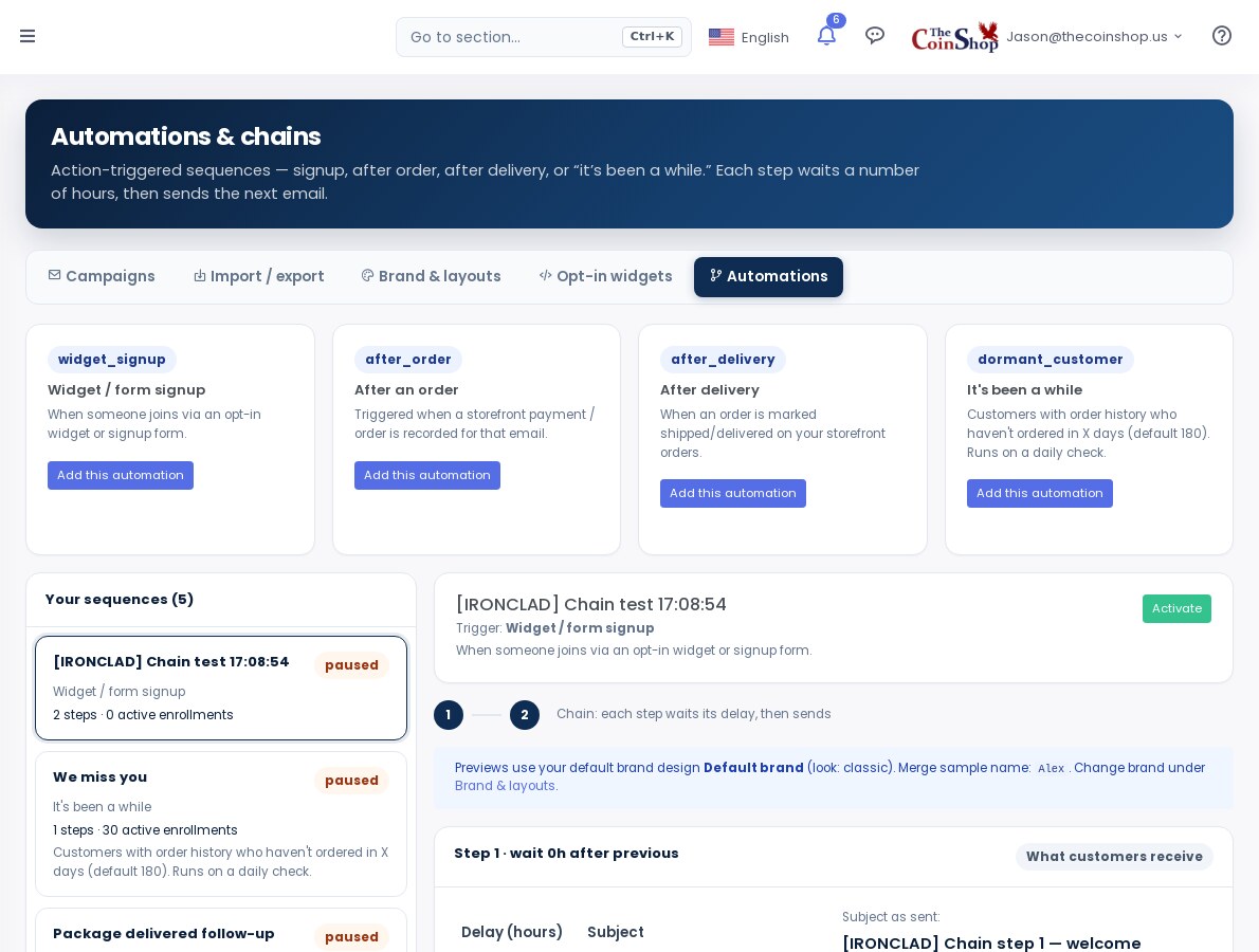Email automations