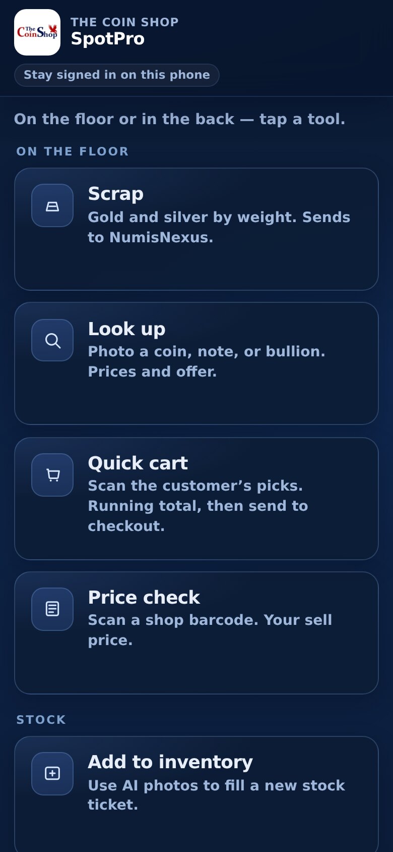 Members app Look up and Add tiles