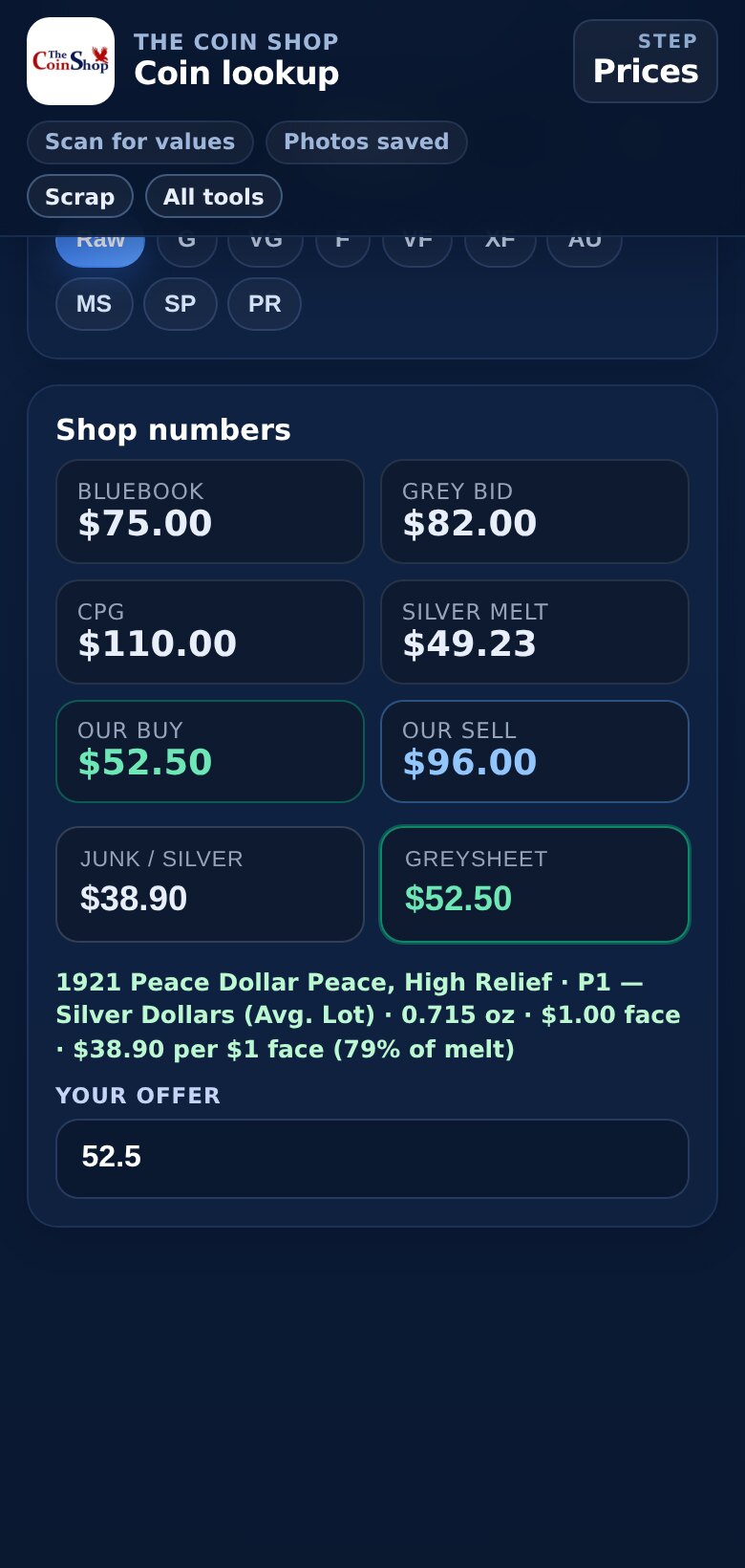 Shop buy and sell after identify