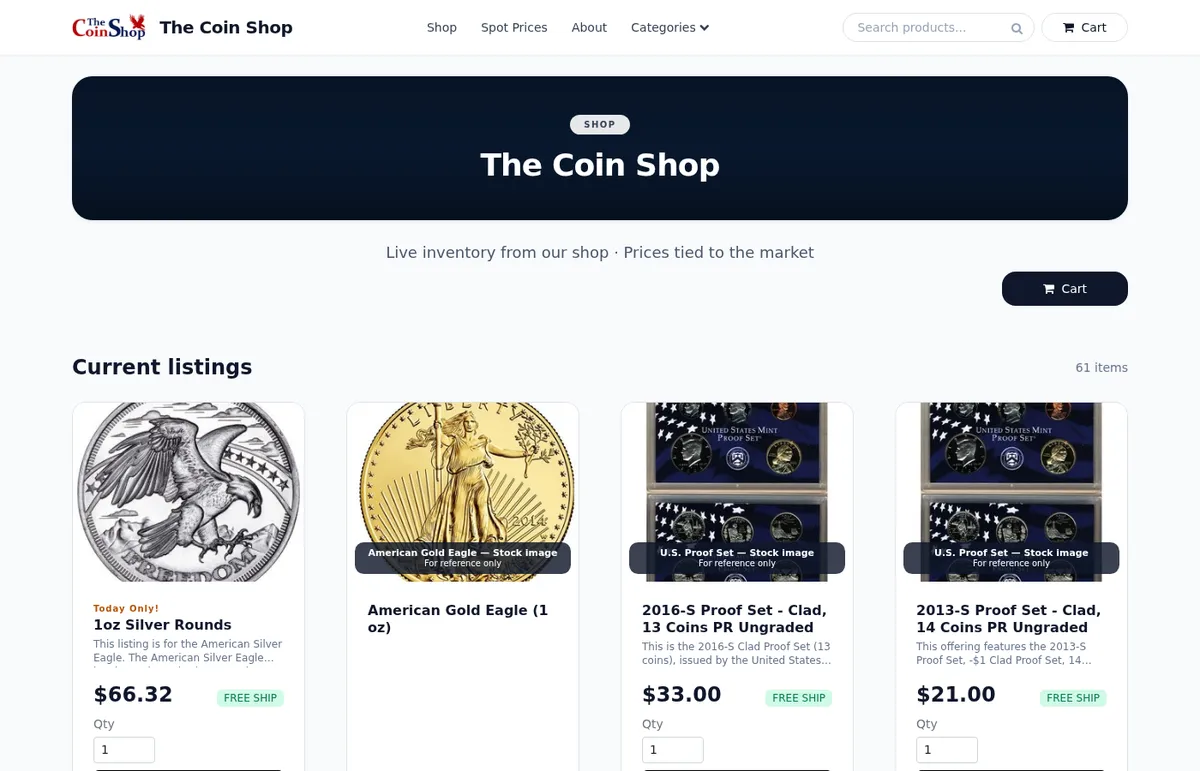 ExtraCoins dealer storefront
