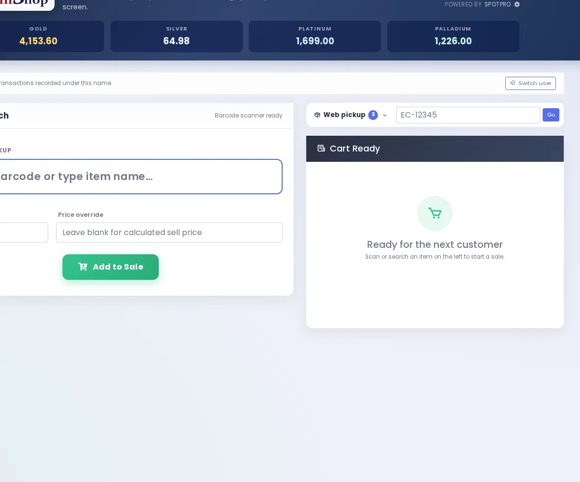 SpotPro POS checkout