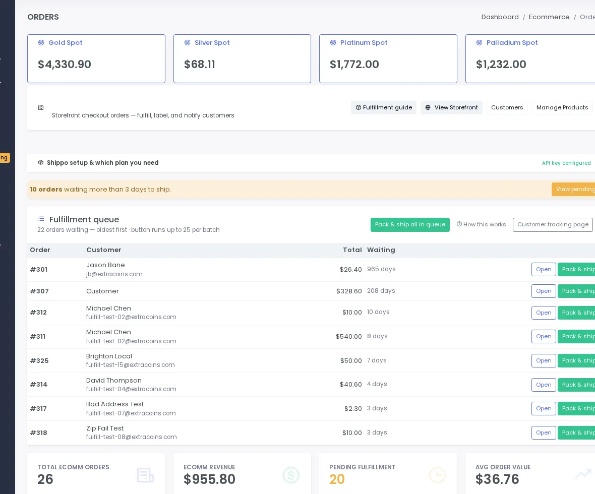 Order fulfillment and shipping