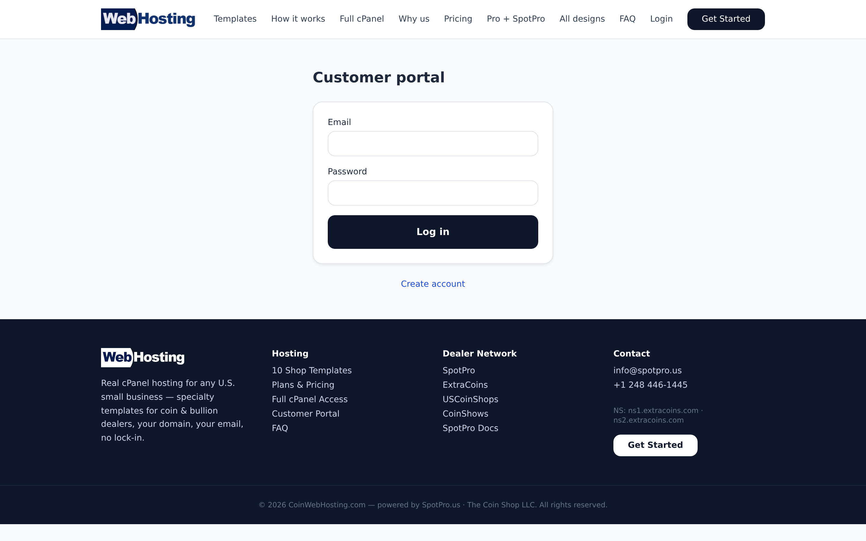 Portal login — same email as signup.