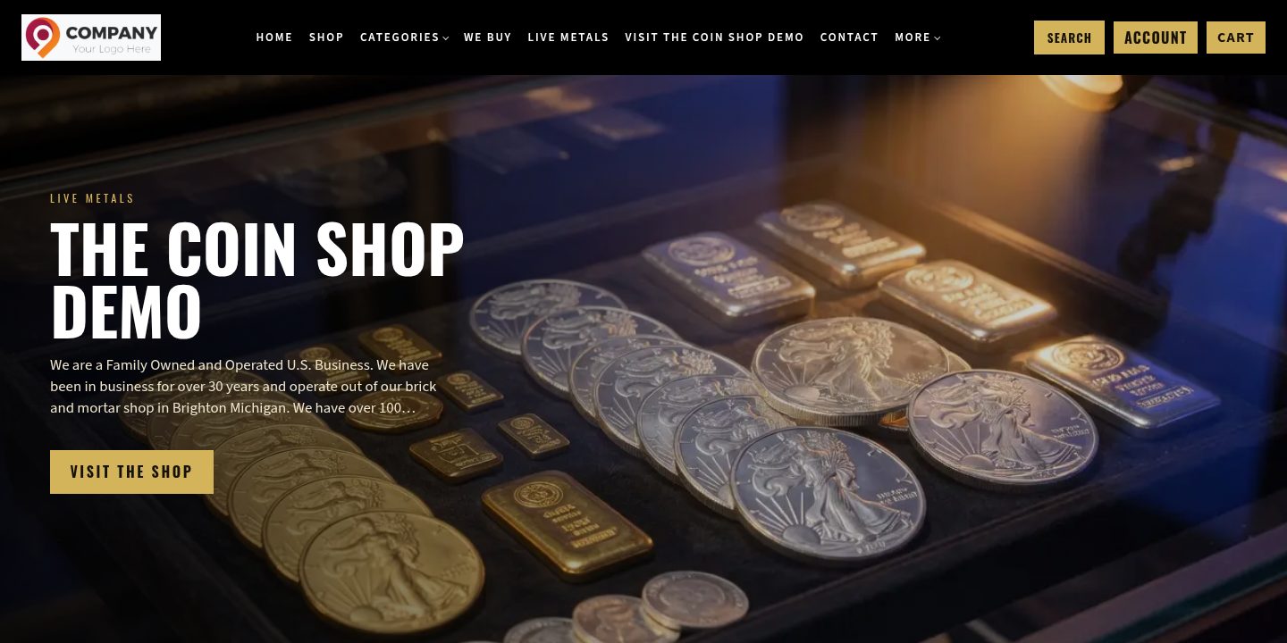 Forge ExtraCoins design — full-bleed bullion shop.