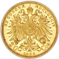 Austria Gold 20 Corona (1892-1918) reverse, 