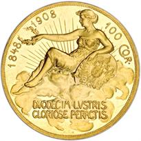 Austria Gold 100 Corona (1908-1915) reverse, 
