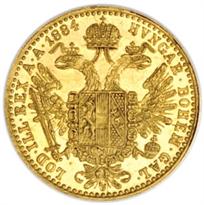 Austria Gold Ducat (1806-1915) reverse, 