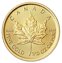 Canada Gold $5 Maple Leaf - 1/10 Ounce