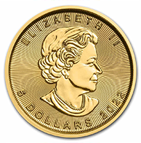 Canada Gold $5 Maple Leaf - 1/10 Ounce reverse, 