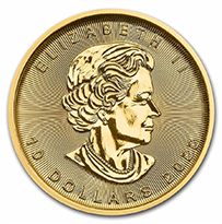 Canada Gold $10 Maple Leaf - 1/4 Ounce (1982-Date) reverse, 