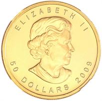 Canada Gold $50 Maple Leaf - 1 Ounce (1979-Date) reverse, 