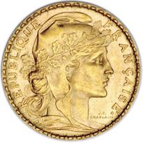 France Gold 20 Franc (1899-1914, Rooster)