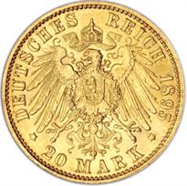 Germany, Various States Gold 20 Mark (1871-1914) reverse, 