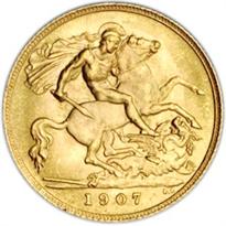 Great Britain Gold Sovereign - Edward VII (1902-1910) reverse, 