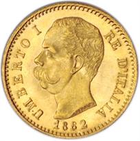 Italy Gold 20 Lire (1861-1927)