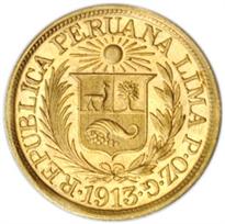 Peru Gold 1/2 Libra (1898-1969) reverse, 