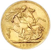 South Africa Gold Sovereign (1925-1932) reverse, 