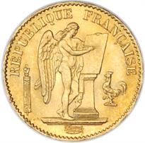 France Gold 40 Franc Angel (1848-1852)