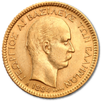 Greece Gold 20 Drachma (1884-1886)
