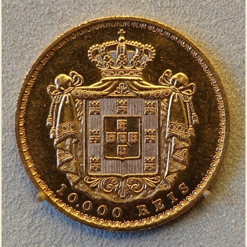 Portugal Gold 5000 Reis (1889-1910) reverse, 