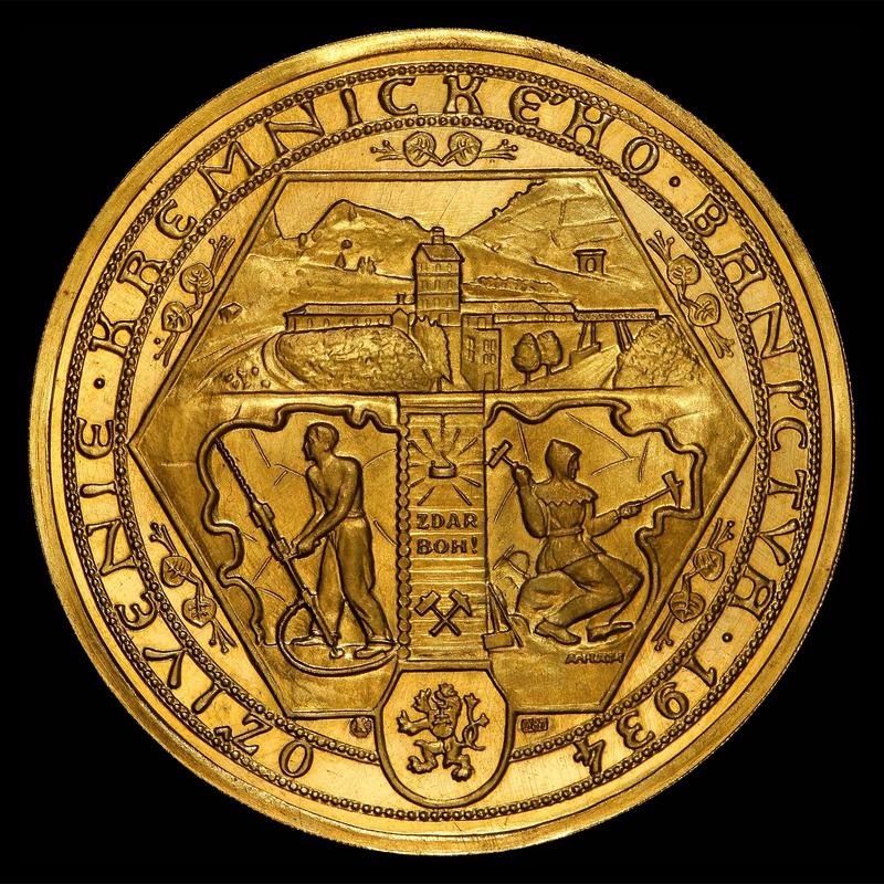 Czechoslovakia Gold 5 Ducat (1923-1938) reverse, 