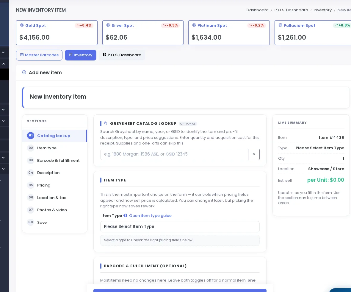 Inventory Quick Add bulk catalog entry
