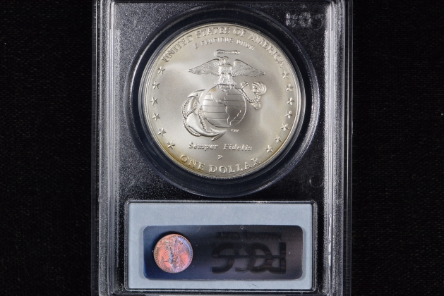 2005-P Marine Corps Silver Dollar MS69