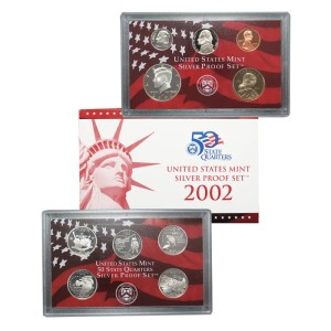 2002-S Silver Proof Set, 10 Coins PR Ungraded