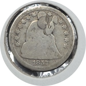 1857 Liberty Seated Dime AG3