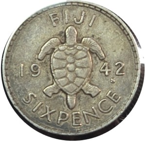 1942-s Fiji 6 pence coin