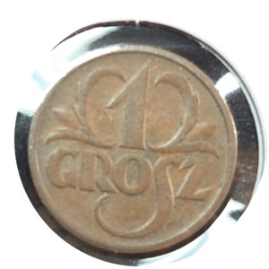 1938 Poland 1 Grosz coin