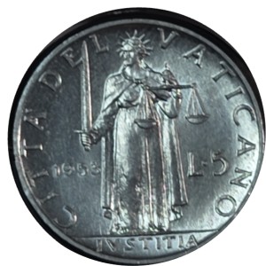 1953 Vatican City 5 Lire coin
