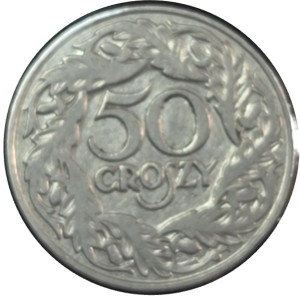 1923 Poland 50 Grosy coin