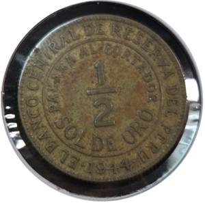 1944 Peru 1/2 Sol coin