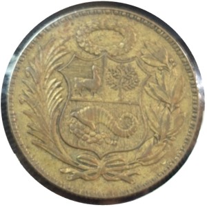 1944 Peru 1/2 Sol coin — photo 2