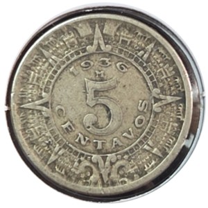 1936-m Mexico 5 Centavos coin
