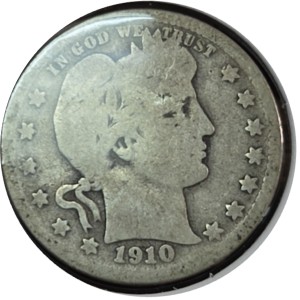 1910-D Barber Quarter AG3 — photo 1