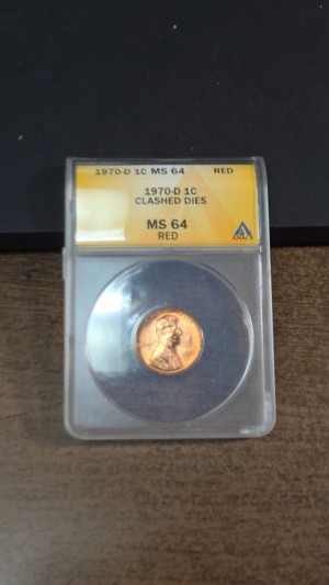 1970-d lincoln penny clashed dies error coin — photo 2