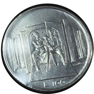 1976 San Marino 100 Lire Coin — photo 2