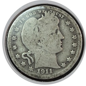 1911-D Barber Quarter AG3 — photo 1