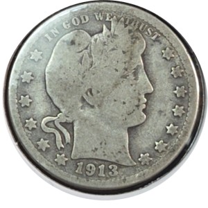 1913-D Barber Quarter G4 — photo 1
