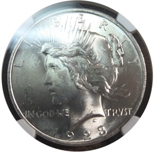 1923 Peace Dollar MS63 — photo 2