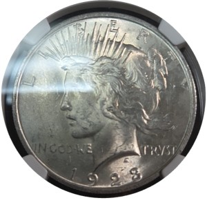 1923 Peace Dollar MS63 — photo 2