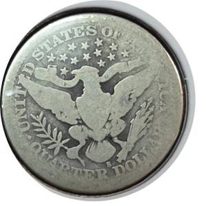 1915-S Barber Quarter AG3 — photo 2