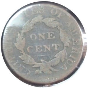 1820 Coronet Head Large Cent Small Date BN AG3 — photo 2