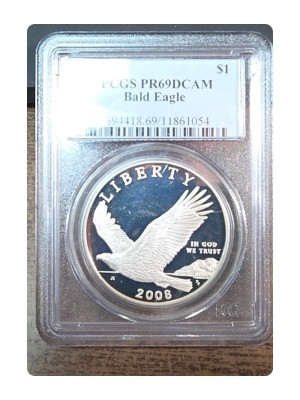 2008-P Bald Eagle Recovery DCAM Silver Dollar PR69 — photo 1