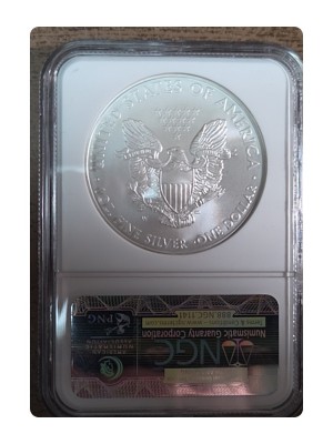 2008-W American Silver Eagle, Burnished MS69 — photo 2