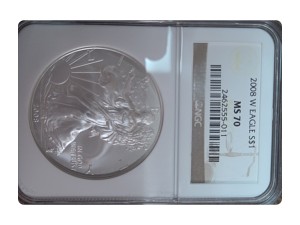 2008-W American Silver Eagle, Burnished MS70 — photo 1