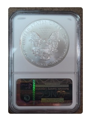 2008-W American Silver Eagle, Burnished MS70 — photo 2